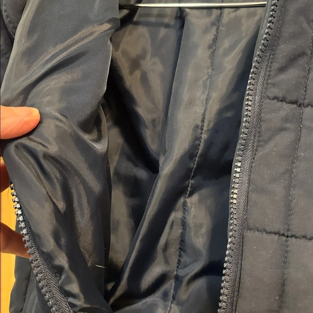 OshKosh B'gosh Navy Quilted Footed One-Piece Snowsuit with Brown Trim